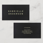 Berufliches, elegantes schwarzes Leder mit fett fo Visitenkarte (Vorne/Hinten)