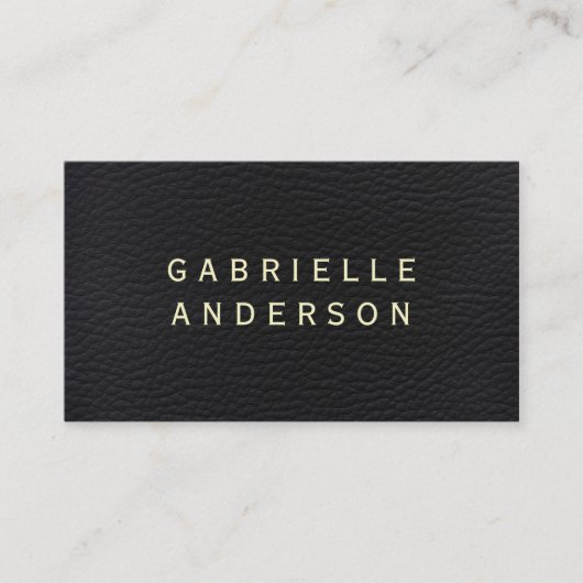 Berufliches, elegantes schwarzes Leder mit fett fo Visitenkarte (Vorderseite)