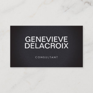 Berufliches, elegantes schwarzes Leder mit fett fo Visitenkarte
