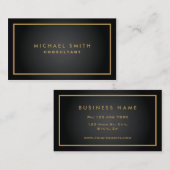Berufliches elegantes schwarzes schlichtes visitenkarte (Vorne/Hinten)
