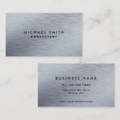 Berufliches elegantes silbernes Metallmodernes Visitenkarte (Vorne/Hinten)