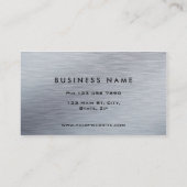 Berufliches elegantes silbernes Metallmodernes Visitenkarte (Rückseite)