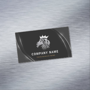 Berufliches, elegantes Silver Lion Logo Magnetische Visitenkarte