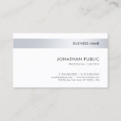 Berufliches elegantes Silver Simple Template Visitenkarte (Vorderseite)