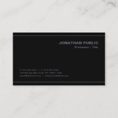 Berufliches elegantes Template Black & Anthracite Visitenkarte (Rückseite)