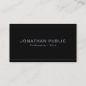 Berufliches elegantes Template Black & Anthracite Visitenkarte (Vorderseite)