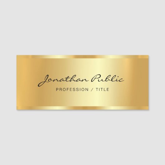 Berufliches elegantes Typografie-Skript Namensschild (Vorderseite)