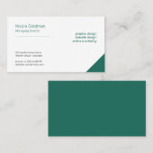 Berufliches, elegantes und schlichtes Grün Visitenkarte (Vorne/Hinten)