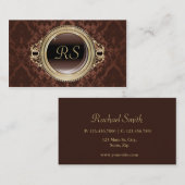 Berufliches elegantes Vintages Monogramm-Gold Visitenkarte (Vorne/Hinten)