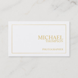 Berufliches elegantes Weiß und Gold Visitenkarte