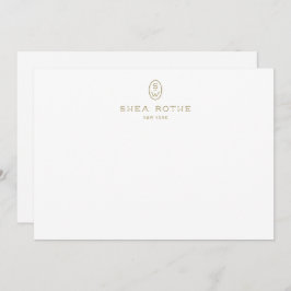 Berufliches elegantes weißes Monogramm Dankeskarte