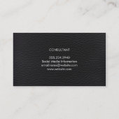 Berufliches, elegantes weißes und schwarzes Leder Visitenkarte (Rückseite)