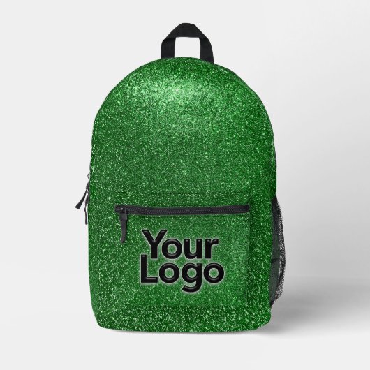 Berufliches Emerald Green Funkelnd Glitzer-Logo Bedruckter Rucksack (Vorderseite)