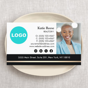 Berufliches Employee Foto Gold Black Real Anwesen Visitenkarte