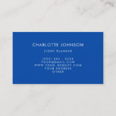 Berufliches Ereignis-Planer-Kobalt Visitenkarte (Rückseite)