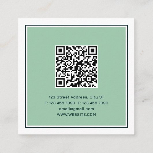 Berufliches Erscheinungsbild des Unternehmensprofi Quadratische Visitenkarte (Rückseite)