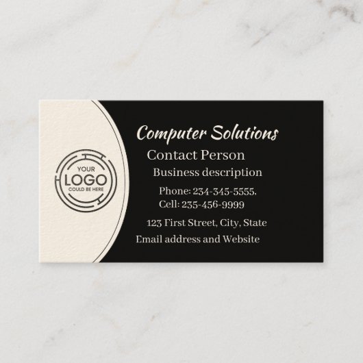 Berufliches Erstellen eines eigenen Logos Elegante Visitenkarte (Vorderseite)