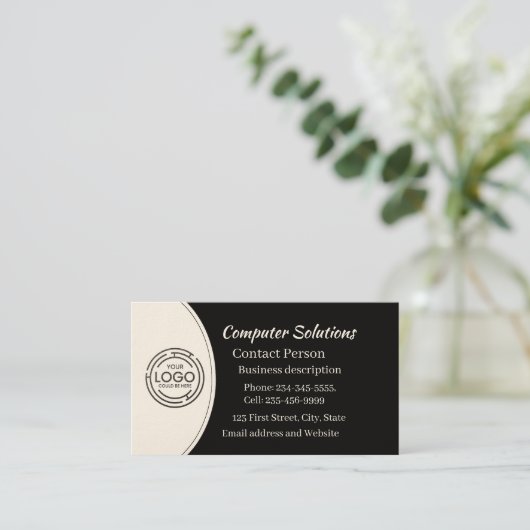 Berufliches Erstellen eines eigenen Logos Elegante Visitenkarte (Stehend Vorderseite)