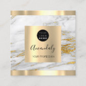 Berufliches Event-Planer-Marble-Gold-Logo Quadratische Visitenkarte (Vorderseite)