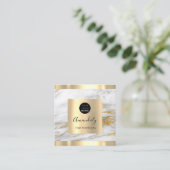 Berufliches Event-Planer-Marble-Gold-Logo Quadratische Visitenkarte (Stehend Vorderseite)