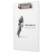 Berufliches Fahrradgeschäft in Schwarz und Weiß Klemmbrett (Links)