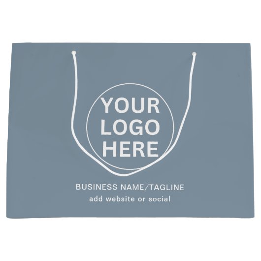 Berufliches Firmenlogo Dusty Blue Große Geschenktüte (Vorderseite)