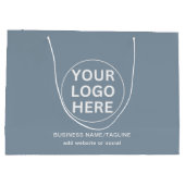 Berufliches Firmenlogo Dusty Blue Große Geschenktüte (Rückseite)
