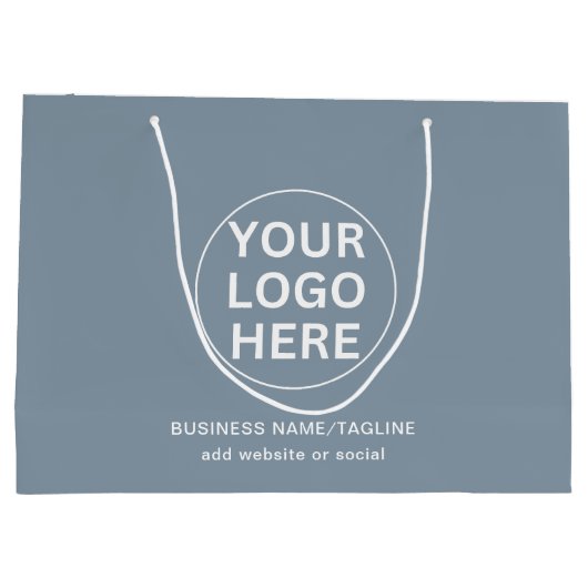 Berufliches Firmenlogo Dusty Blue Große Geschenktüte (Rückseite)