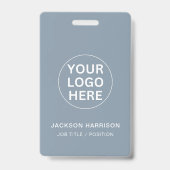 Berufliches Firmenlogo Dusty Blue-ID-Personal Ausweis (Rückseite)