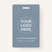 Berufliches Firmenlogo Dusty Blue-ID-Personal Ausweis (Rückseite)
