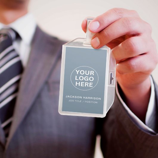 Berufliches Firmenlogo Dusty Blue-ID-Personal Ausweis