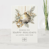 Berufliches Firmenlogo Elegantes Weihnachtsfest Feiertagskarte (Vorderseite)