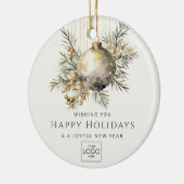 Berufliches Firmenlogo Elegantes Weihnachtsfest Keramik Ornament (Links)