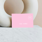 Berufliches Firmenlogo Fett rosa QR-Code Visitenkarte