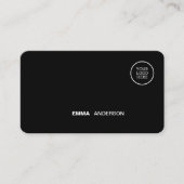 Berufliches Firmenlogo Fett schwarzer QR-Code Visitenkarte (Vorderseite)