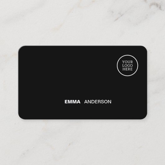 Berufliches Firmenlogo Fett schwarzer QR-Code Visitenkarte (Vorderseite)