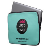 Berufliches Firmenlogo Fresh Minze Hue Laptopschutzhülle (Vorderseite Links)