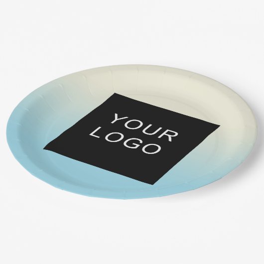 Berufliches Firmenlogo für moderne Unternehmen Pappteller (Schrägansicht)