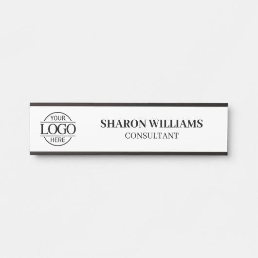 Berufliches Firmenlogo für Schwarzweiß Türschild (Vorderseite )