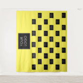 Berufliches Firmenlogo Gelbe Messe Hintergrund Wandteppich (Vorderseite)