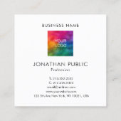 Berufliches Firmenlogo hochladen Quadratische Visitenkarte (Rückseite)