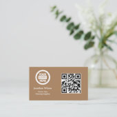 Berufliches Firmenlogo, Info und QR-Code Visitenkarte (Stehend Vorderseite)