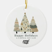 Berufliches Firmenlogo Kundengeschenk Weihnachten Keramik Ornament (Vorne)