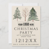 Berufliches Firmenlogo Minimalistisch Weihnachtsfe Einladung (Vorderseite)