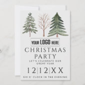 Berufliches Firmenlogo Minimalistisch Weihnachtsfe Einladung (Vorderseite)