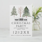 Berufliches Firmenlogo Minimalistisch Weihnachtsfe Einladung (Stehend Vorderseite)