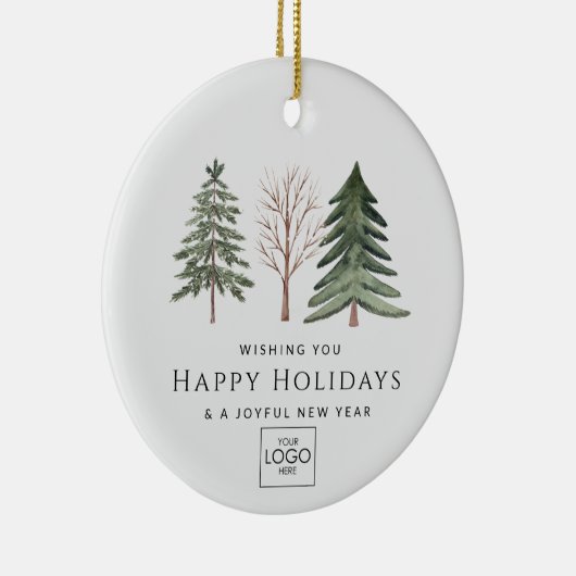 Berufliches Firmenlogo Minimalistisch Weihnachtsfe Keramik Ornament (Rechts)