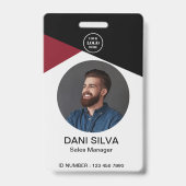Berufliches Firmenlogo Mitarbeiter-ID-Foto Abzeich Ausweis (Vorderseite)