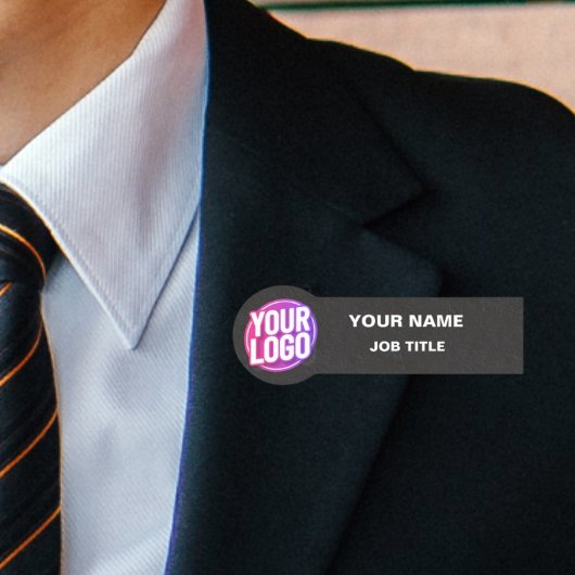 Berufliches Firmenlogo Mitarbeiter schwarzer Stein Namensschild