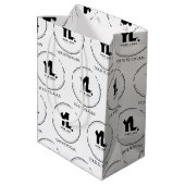 Berufliches Firmenlogo Mittlere Geschenktüte (Rückseite Schrägansicht)